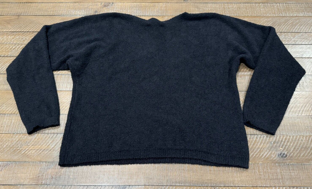 Rachel Zoe Black Fuzzy Pullover Sweater - Women's Size L